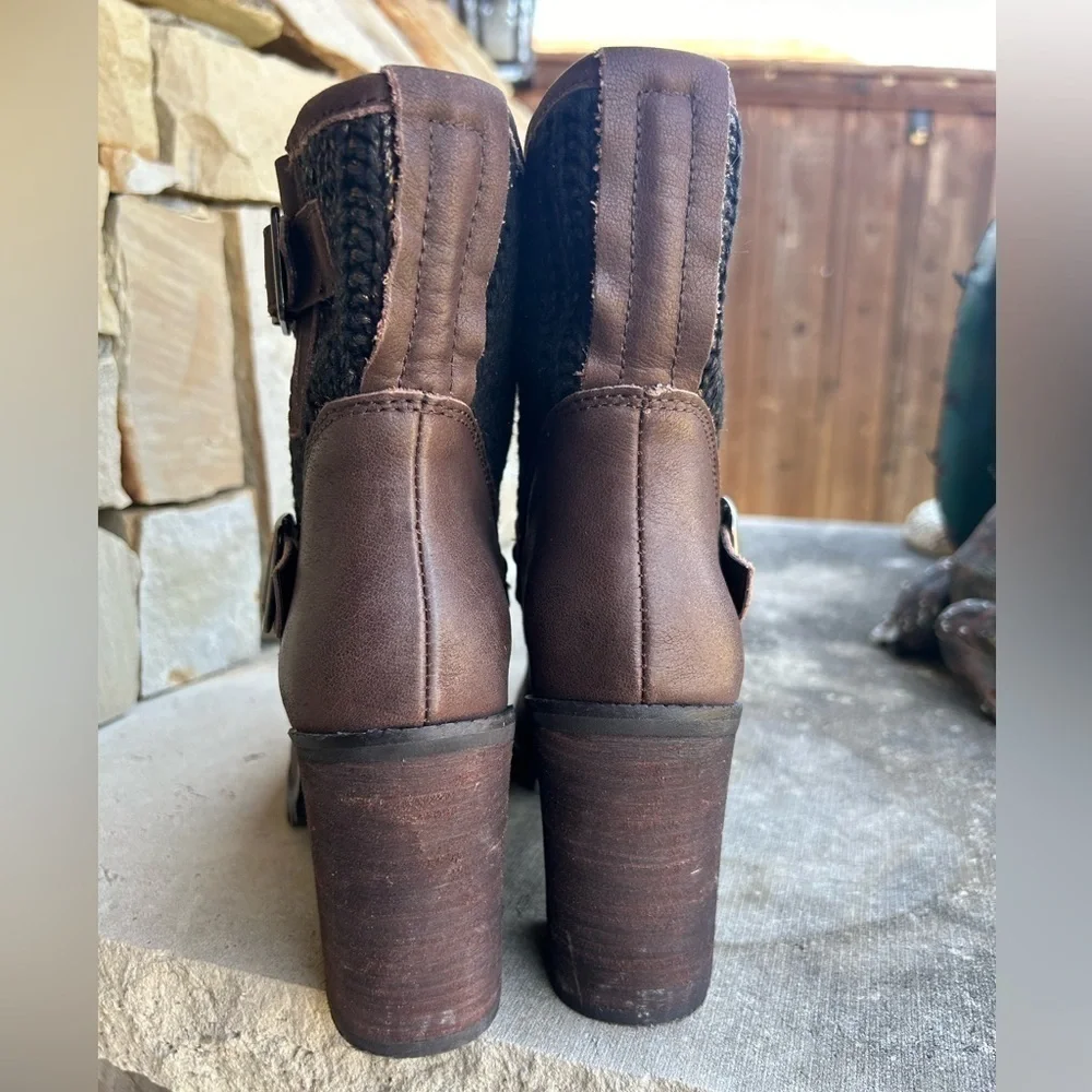 Chinese Laundry Layla‎ women’s metallic ankle two toned brown boots Sz-8.5 H
